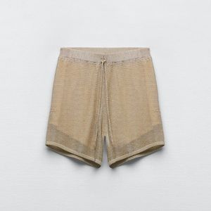 Zara knit shorts with metallic thread